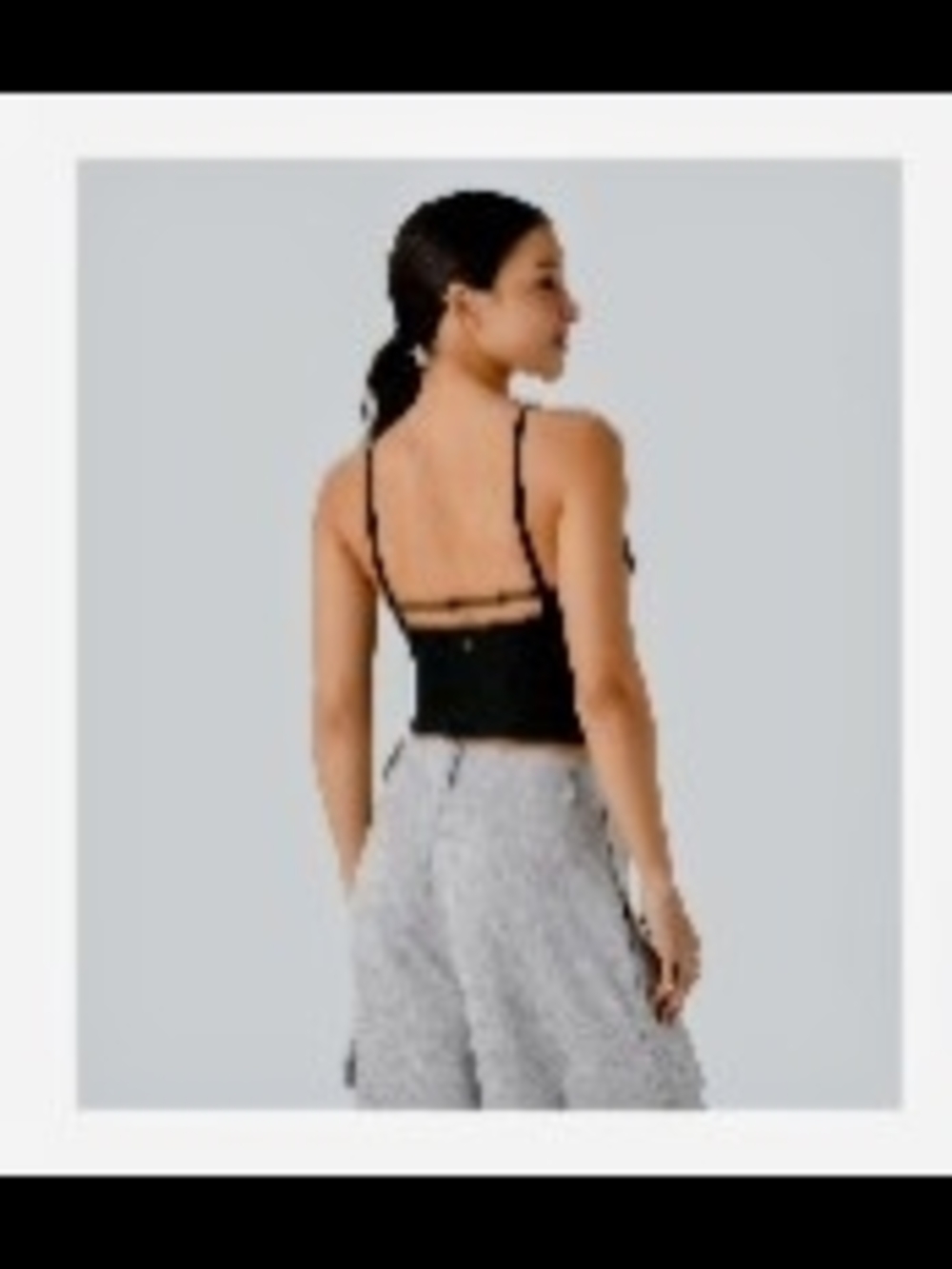 HALARA Black Strappy Cropped Tank Top
